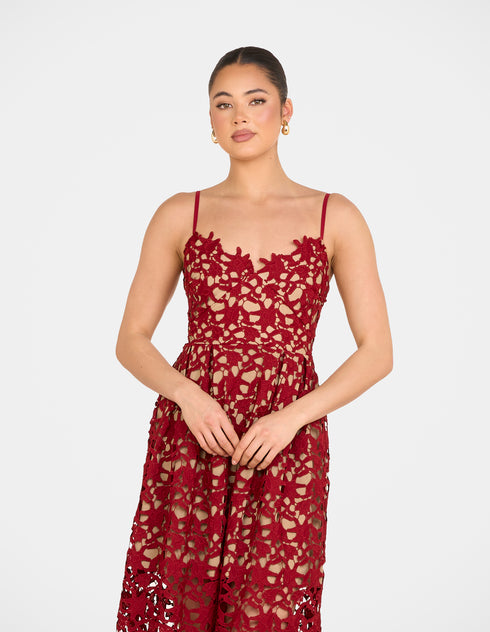 Warna Lace Midi Dress